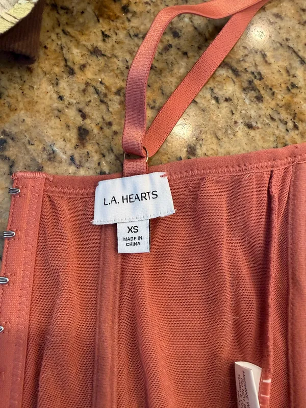 PacSun L.A. Hearts Pink Lace Corset Bustier Top XS - Image 2