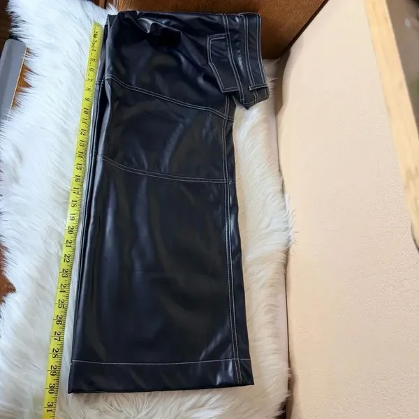 Commense Faux Leather Straight Leg Pants Size Large - Image 6