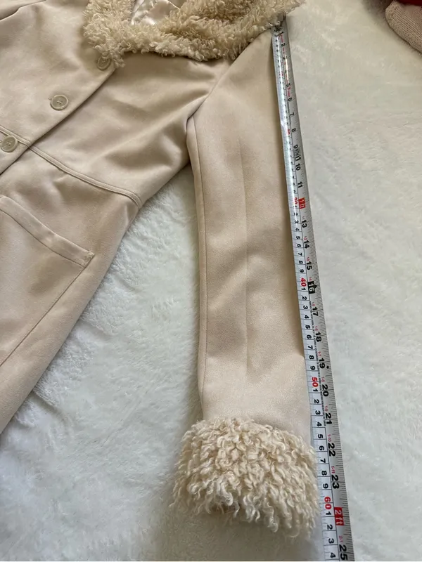 Princess Polly Y2K Penny Lane Faux Shearling Cream Coat Size 2 - Image 10