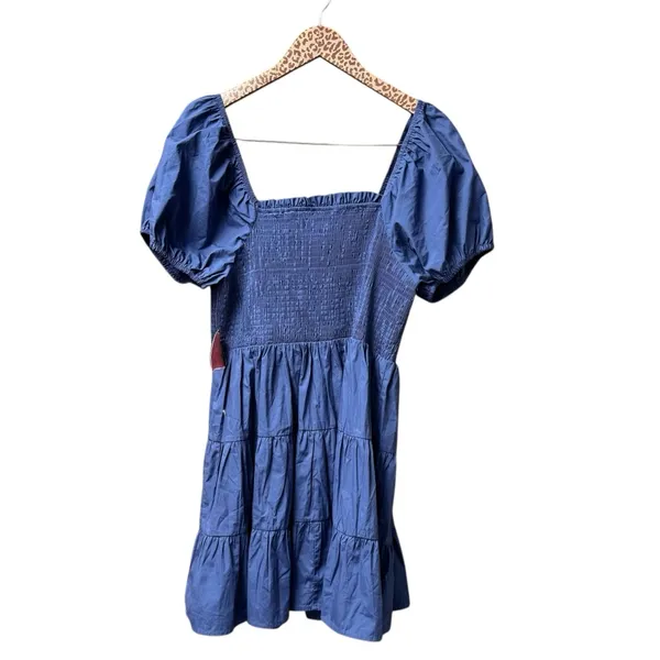 NEW Arula Laine Babydoll Dress Short Puff Sleeve Mini Denim Blue Amazing 1X - Image 4