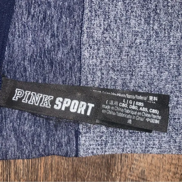 Victoria’s Secret PINK Sport Seamless Lightly Lined Blue Sports Bra Size Large - Image 6