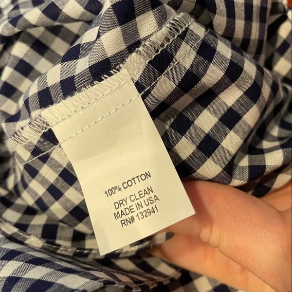 Amanda Uprichard Blue & White Gingham Ruffled Tank Top Blouse S - Image 9