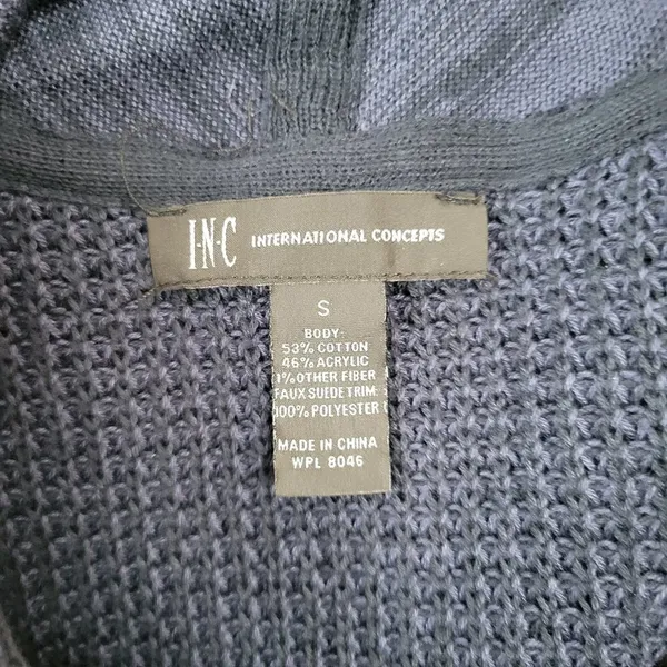 INC International Concepts Asymmetrical Zip Front‎ Blue Sweater - Image 6