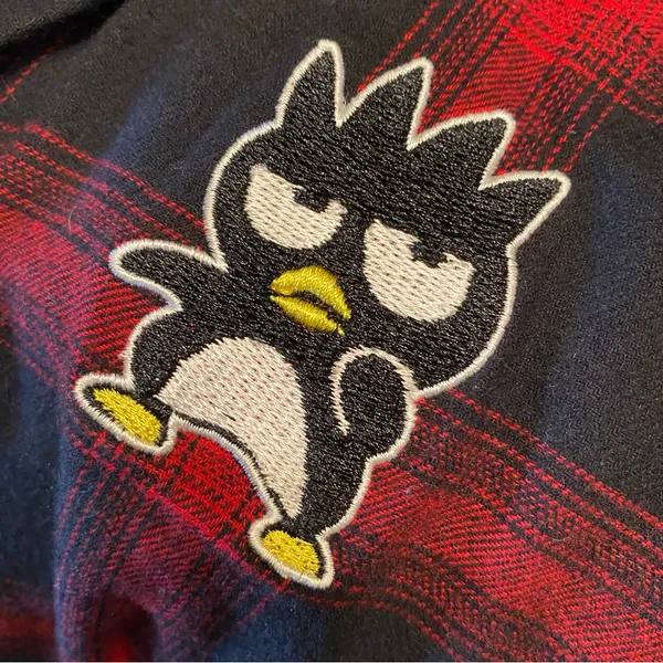 Hello Kitty and Friends x Forever 21 Red Button Down Flannel Long Sleeve Shirt - Image 7