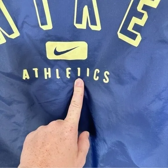 Nike 90s Streetwear‎ Vintage Navy Blue and Yellow Logo Windbreaker Womens Size M - Image 10