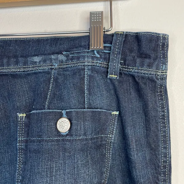 American Eagle Vintage Y2K Mid Rise Wide Leg Flare Trouser Jeans Dark Wash 14 - Image 7