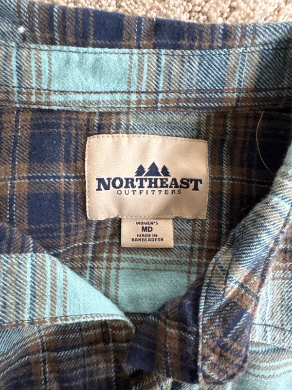Northeast Outfitters Plaid Flannel Blue Size M - Image 3
