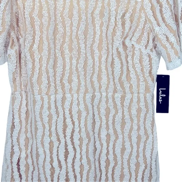 Lulus Smile A Minute White Embroidered Mini Dress NWT Medium - Image 5
