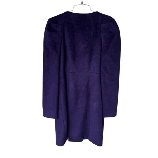 Anthropologie Leifsdottir Navy Blue Fleece Wool Button Up Coat Horse Buttons 6 - Image 4