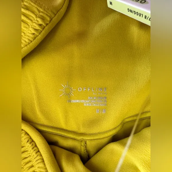Aerie OFFLINE By Real Me Smocked Legging size medium chartreuse - Image 10
