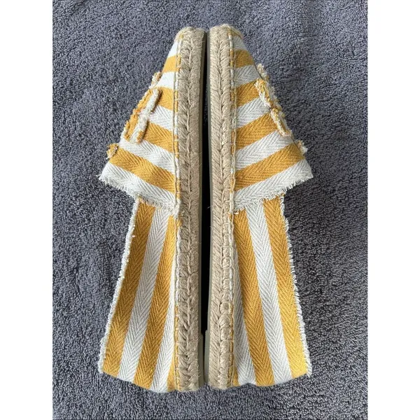 TORY BURCH Fray Stripe Espadrille Flat In Citrus, Size 11, NWOT - Image 4