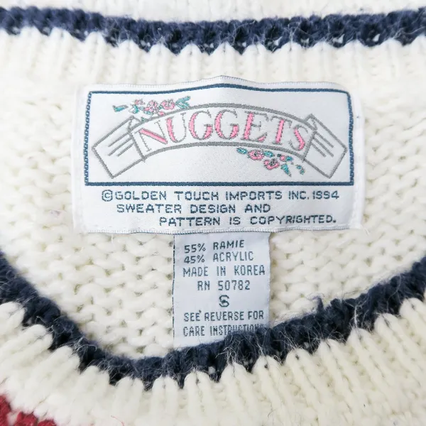 Vintage 90s Nuggets American Flag Patriotic Sweater - Image 9