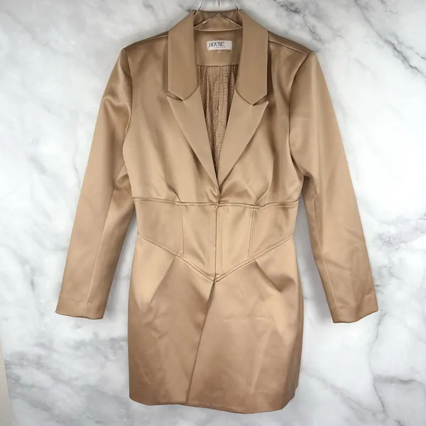 House of CB Allonia Corset Blazer Jacket Long Sleeved Dress Sexy Retro Glam L+ - Image 4