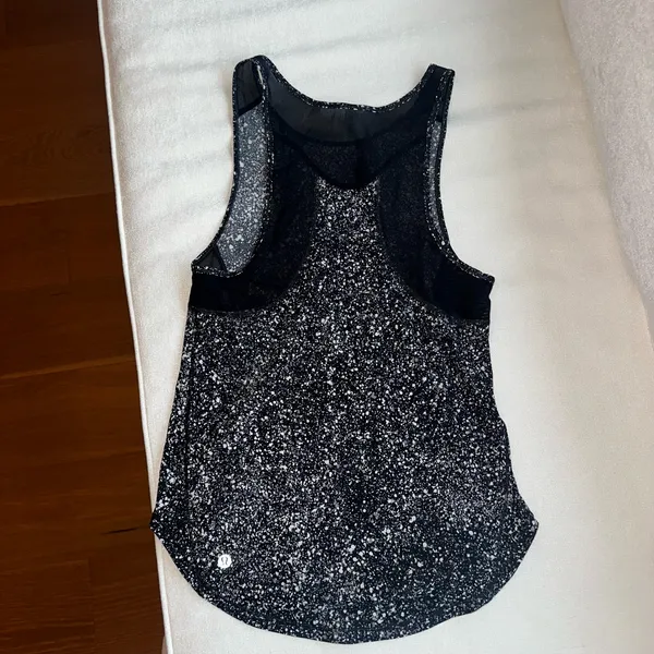 Lululemon Black White Speckled Tank Top - Image 4