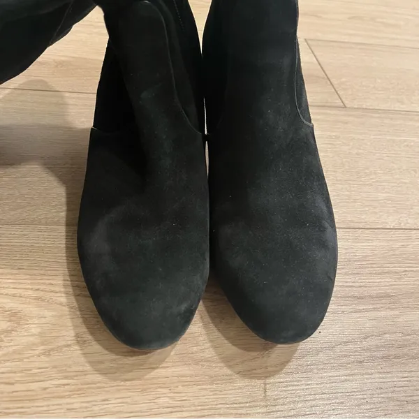 Coach Roma Black Tall Suede Heeled Knee High Boot Leather Size 10 - Image 6