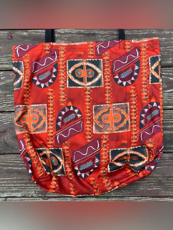 Unisex Boho Maximalist Fabric Tribal Shoulder Tote Bag Casual Everyday Wear|LRG - Image 5
