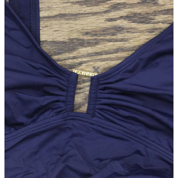 Lauren Ralph Lauren Over-The-Shoulder One Piece Swimsuit Dark Navy Blue 10 - Image 5