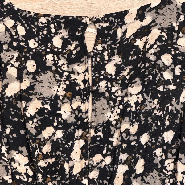 Free People All The‎ Right Ruffles Black Raven Floral Shorts Romper XS XSmall - Image 6