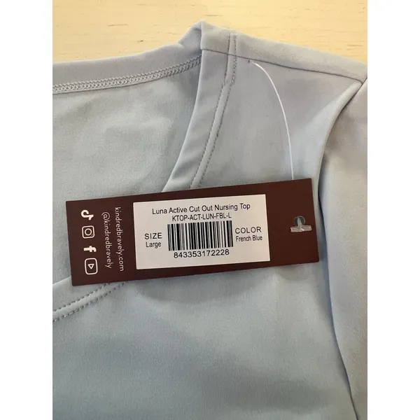 Kindred Bravely Luna Active Cut Out Nursing Top French Blue NWT‎ - Image 4