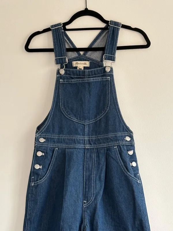 NWT Madewell Wide Leg Denim Overalls Dark Wash - Image 3
