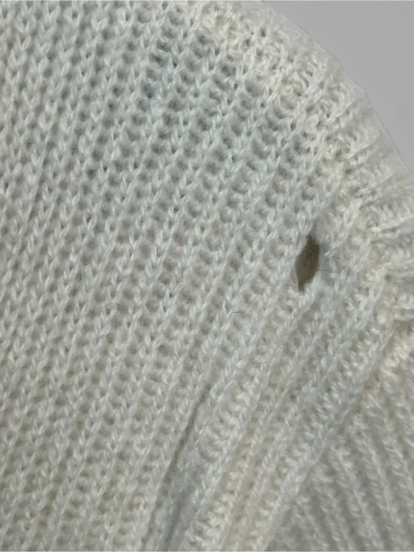 Madewell Wool Cashmere Scoop Neck Ribbed Sweater Ivory Size M AS IS - Image 8