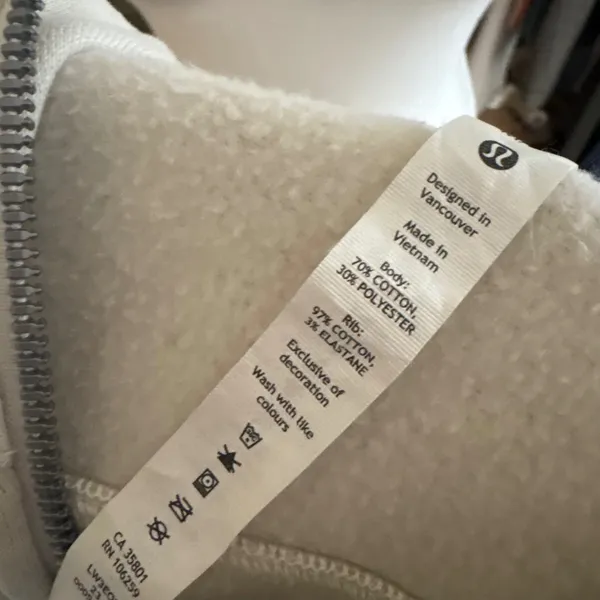 LULULEMON Scuba Oversized Full Zip Natural Ivory Size‎ M/L - Image 9