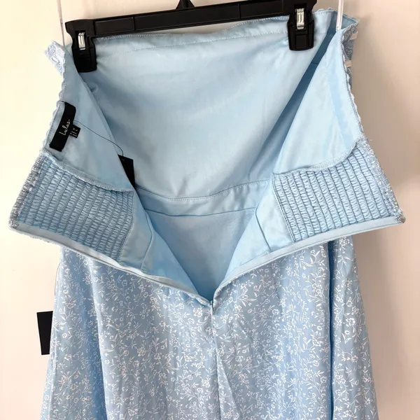 Lulus Precious Babe Light Blue Floral Ribbon Strapless Mini Dress Coquette - Image 10