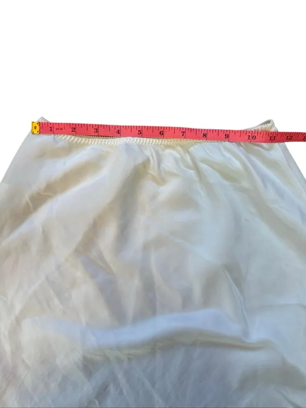 80s Vintage Jcpenny White Slip Skirt Small Lace Trim - Image 3