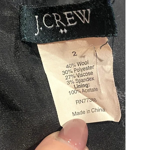 J. Crew Madeline Ruffle Collar Wool Short Sleeve Dress Pockets Side Zip 2 Black - Image 6