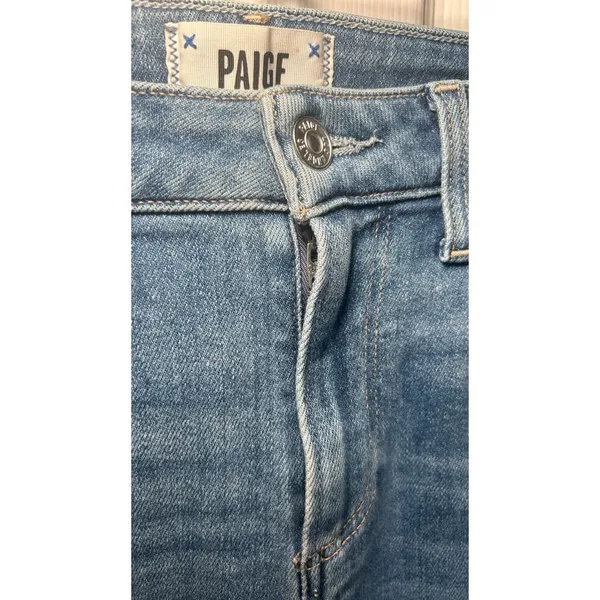 Paige Cindy‎ High Rise Straight Leg Jeans Lover Wash Grand Hem 26 5512E77-7125 - Image 5