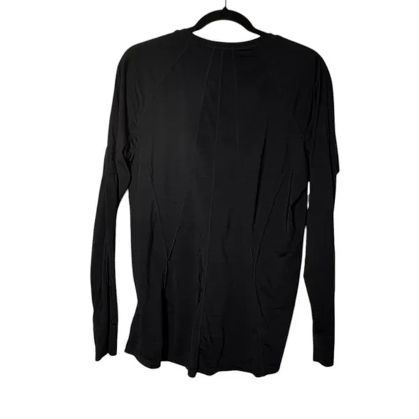 ATHLETA L Black Long Sleeve 1/4 Zip Up Shirt Tee T-shirt Activewear Top Wicking - Image 3