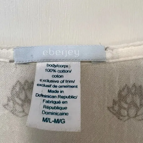 EBERJAY Breezy Weave Cover-up in Lotus‎ Bloom Natural & Sage Grey and size M/L - Image 5