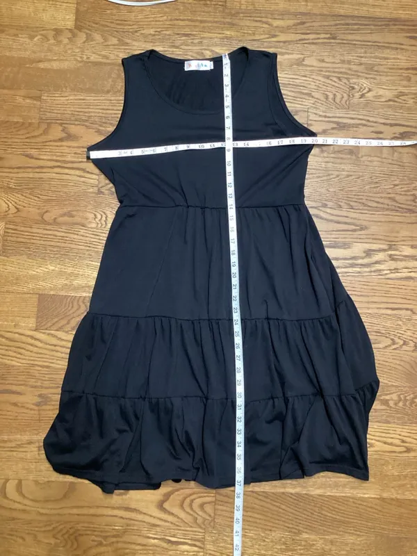 Shirley & Stone tiered sleeveless Midi dress Black size Large - Image 6