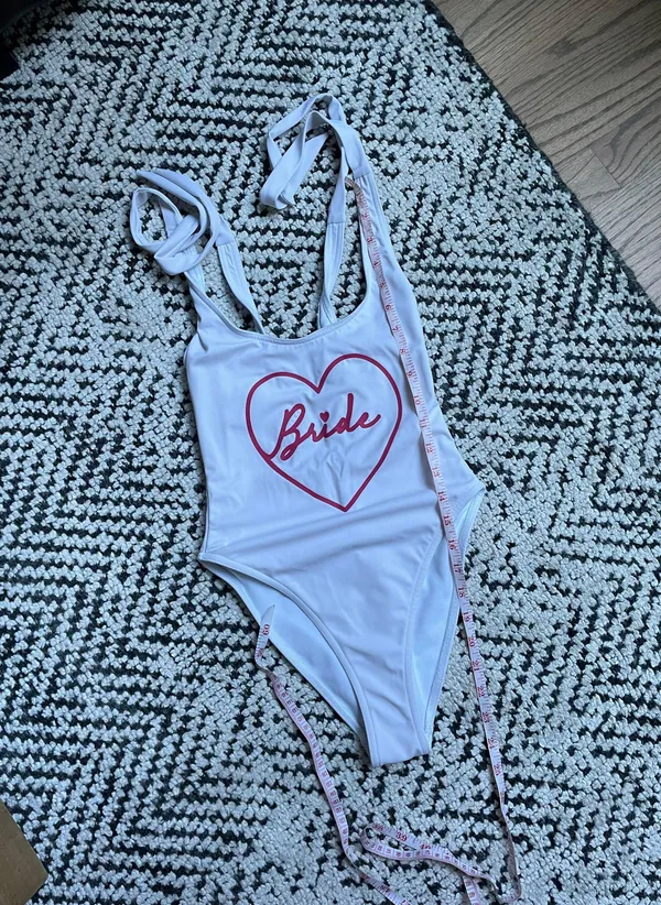 ASOS White Bride One Piece Bikini - Image 6