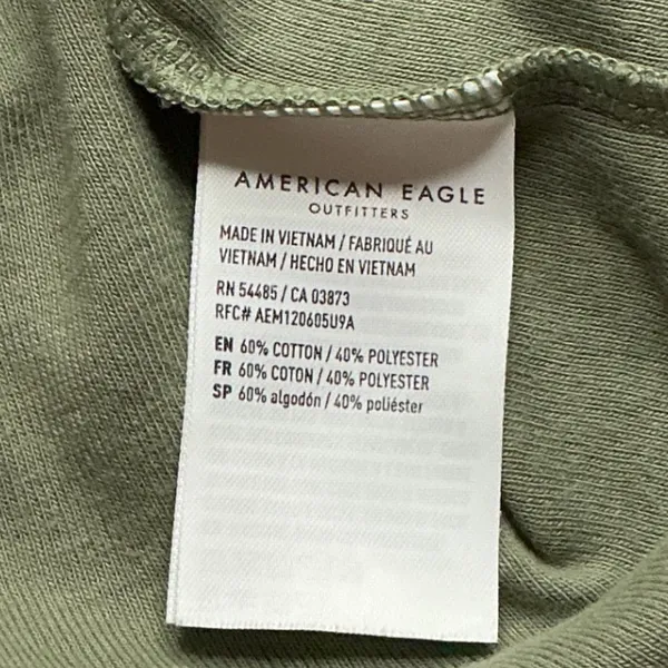 American Eagle Womens Olive Green Short Sleeve Crew Neck T-Shirt Size L - Image 6
