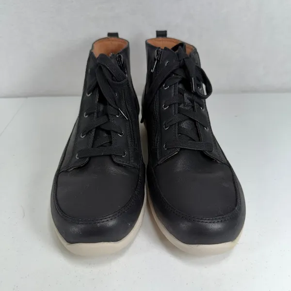 Vionic 9.5 Shawna High Top Sneaker Black Leather Weather Resistant Boot TVW5438 - Image 2