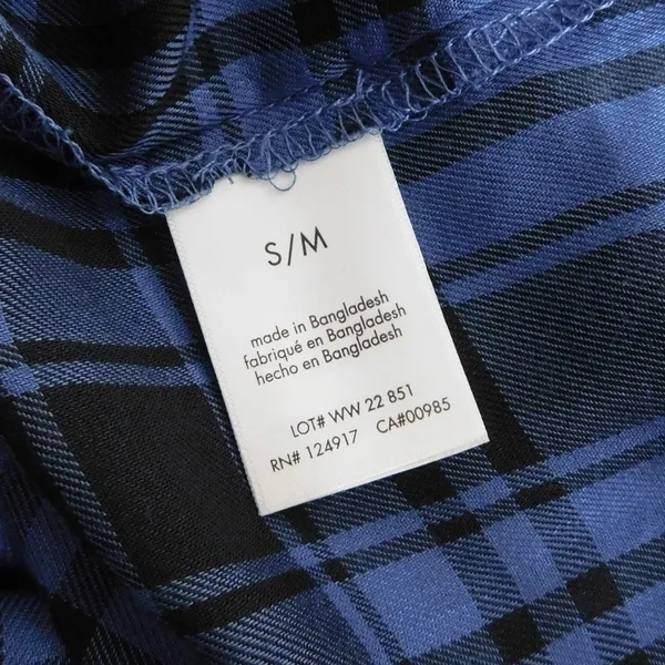 NWT!! WEWOREWHAT Boyfriend Shirt Plaid Navy Blue Collared Oversized Small Medium - Image 11