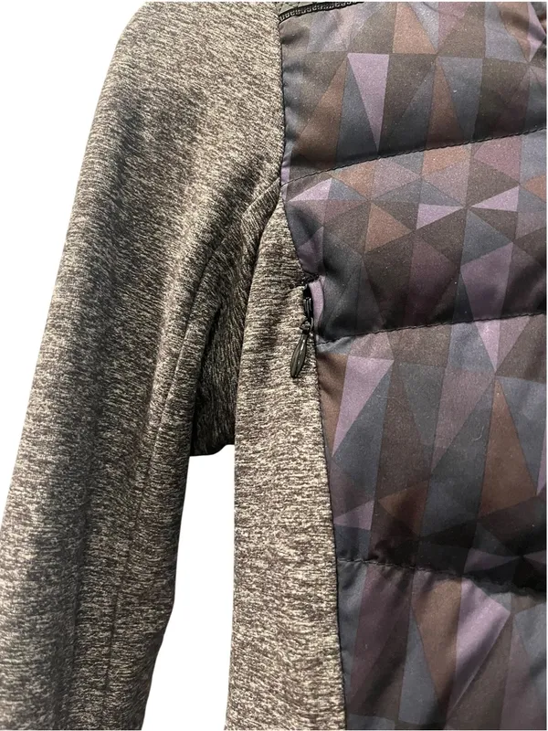 Lululemon Goose Down Hooded Geometric Purple Pullover Jacket Size 4 Casual Gray - Image 10