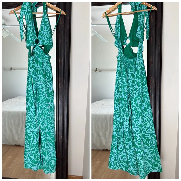 Free People Kira Cutout Jumpsuit - Green Blue - Image 2