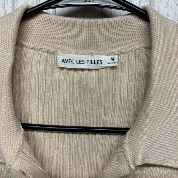 Womens Size M Avec Les Filles Knit Polo Top EUC - Image 2