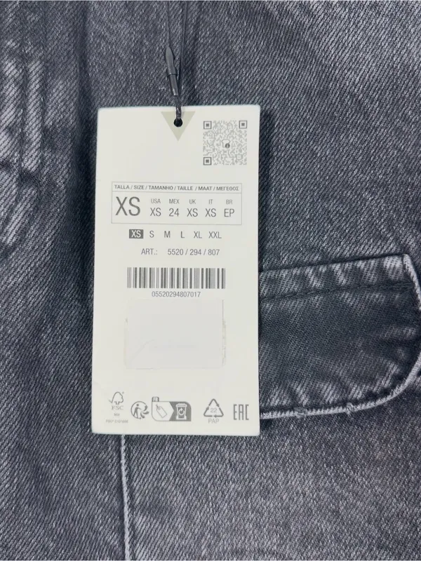 Zara Black Washed Y2K Denim Cargo Mini Skirt XS Mid Rise Utility Pocket NWT NEW - Image 4