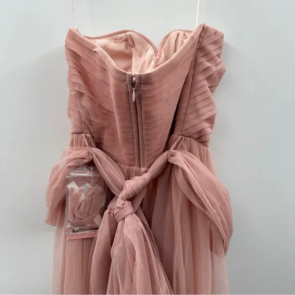 Birdy Grey‎ NWT Christina Dress Women's Size Small Rose Quartz Tulle Convertible - Image 9
