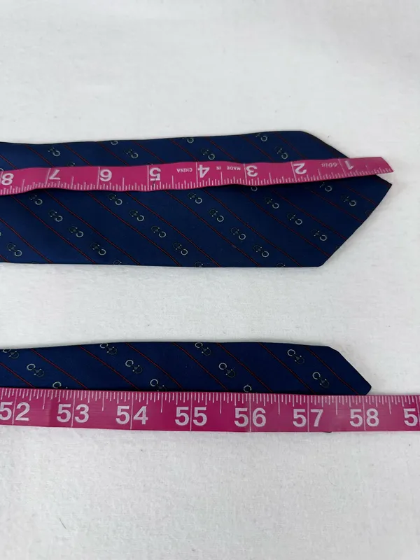 Vintage Charles Jourdan Paris Silk Tie Blue Office Luxury Designer Neck Tie - Image 7