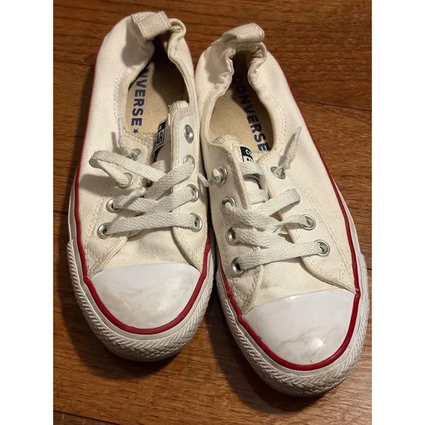 Converse Chuck Taylor All Star Low Top Cream Canvas Sneakers‎ Women's Size 7 - Image 10