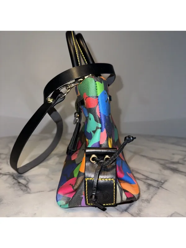 Dooney & Bourke Wonder Ducks Black Handbag Satchel Crossbody CLEAN NWOT Vintage - Image 6