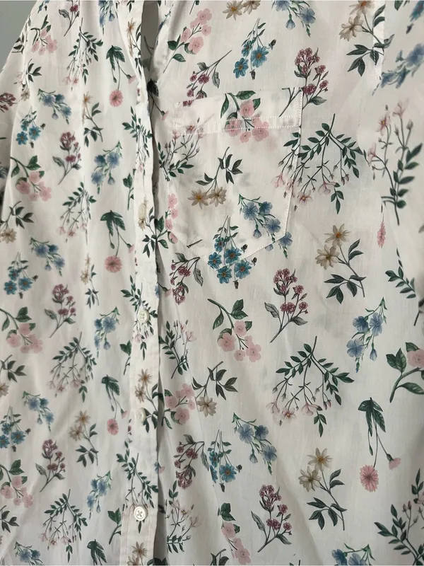 J. Crew Liberty Fabric White Floral Button Down Blouse NWT Size 2 XS - Image 4