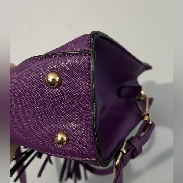 satchel bag in purple - Image 5