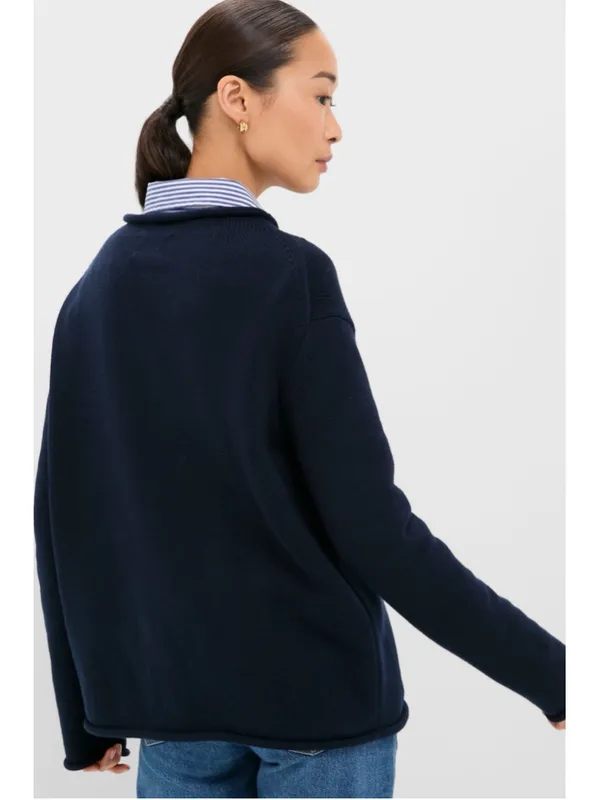 TUCKERNUCK Cotton Rollneck Americana Sweater Navy Academia Prep Thick Old Money - Image 4