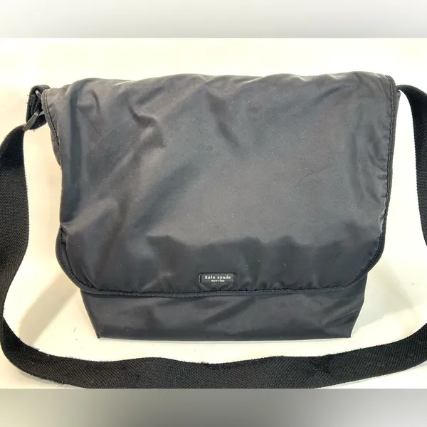 Kate Spade Black Nylon Messenger Laptop Bag Adjustable Crossbody Strap - Image 4