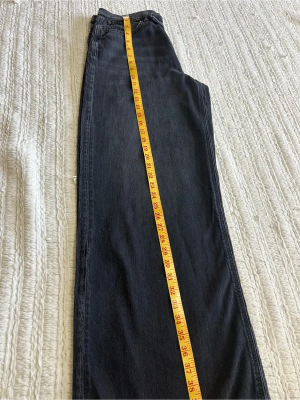 American Eagle Outfitters Charcoal Wide-Leg Jeans - Image 8